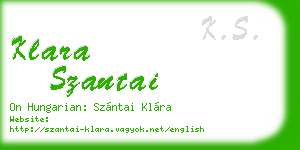 klara szantai business card